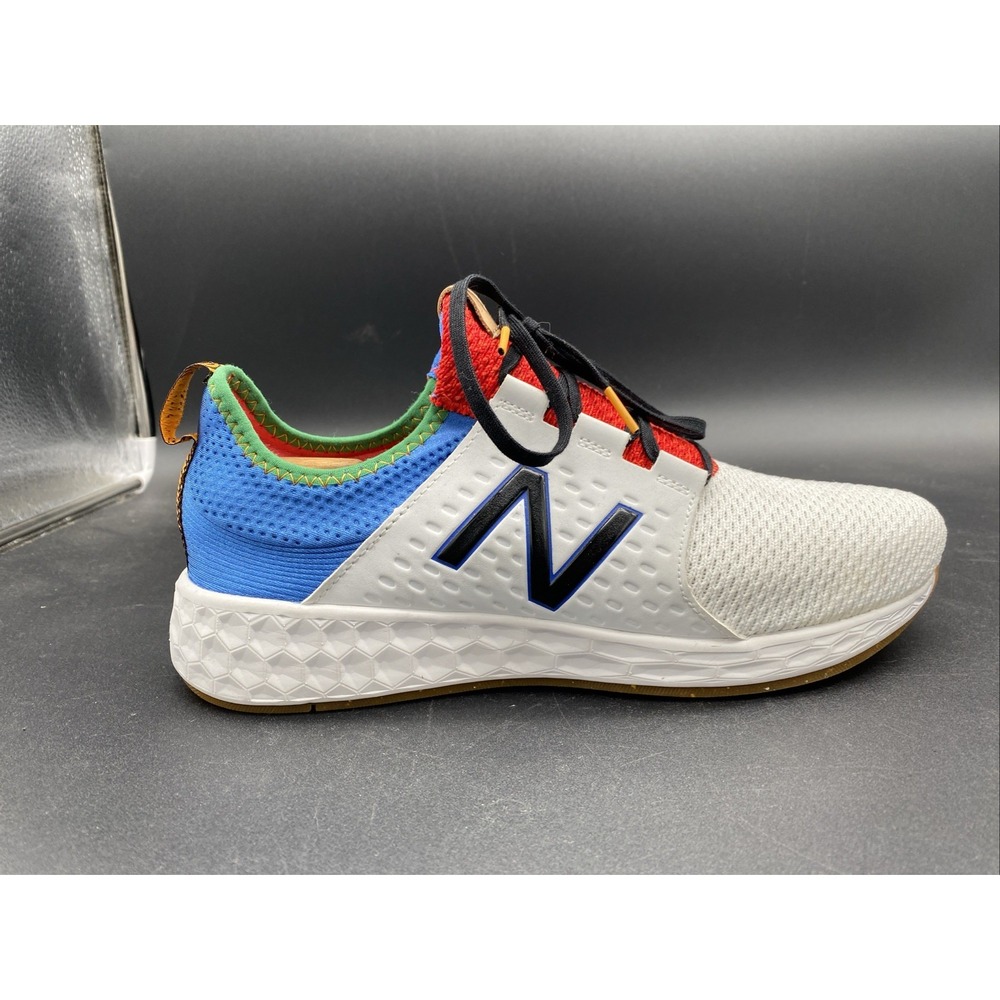 New Balance Men's 10 Fresh Foam Cruz v1 Reissue White Faded Custom Cobalt - Picture 10 of 16